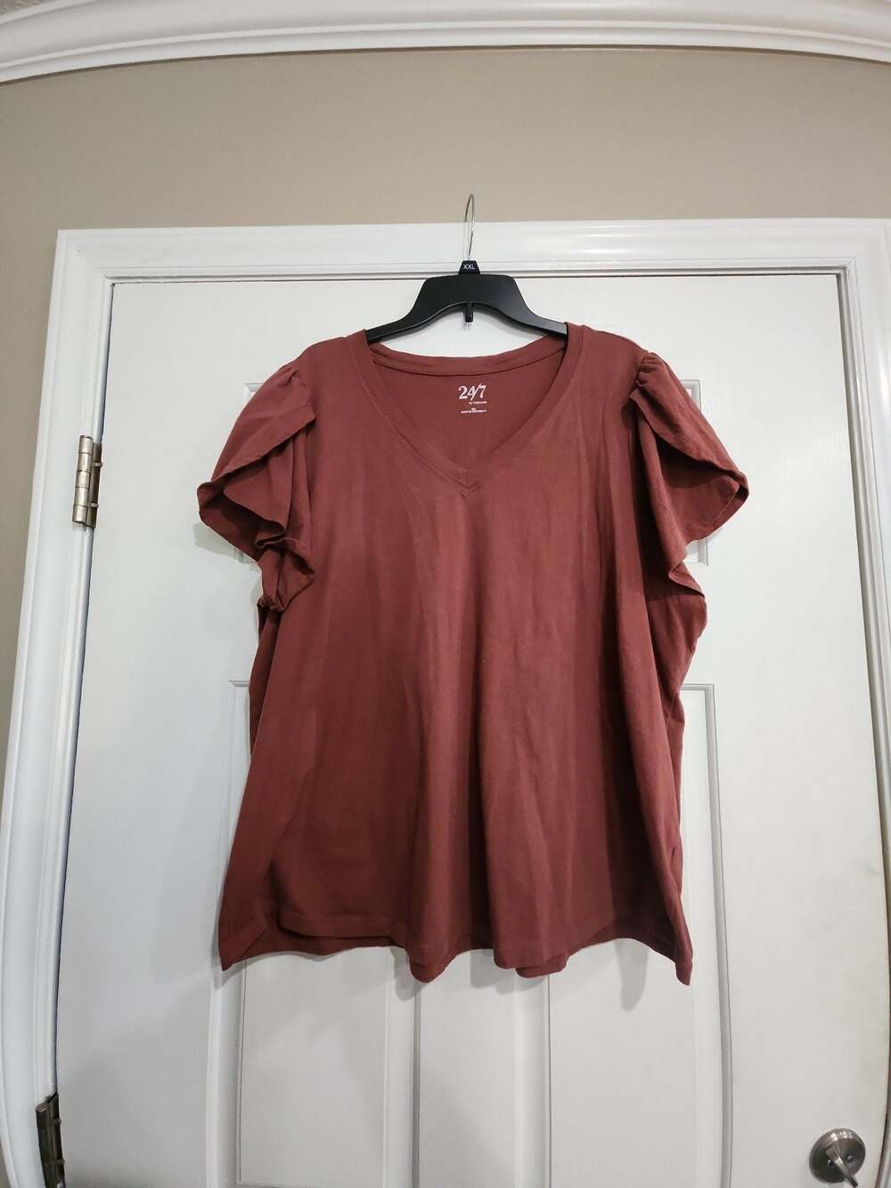 24/7 by Maurices Flutter Sleeve V-Neck T-Shirt 2X